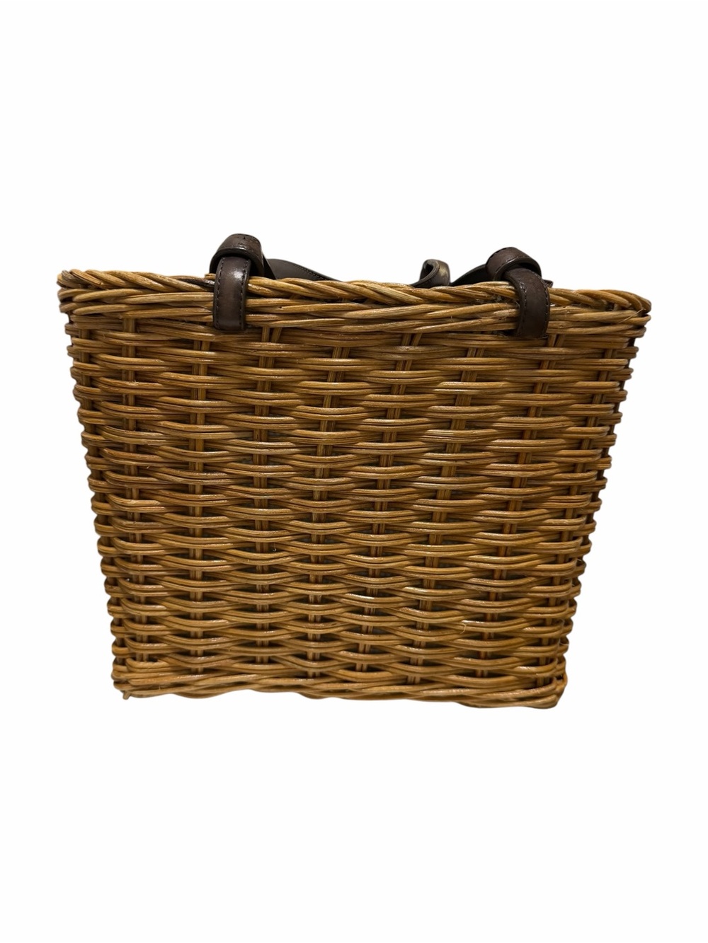 Kate Spade Wicker Tan/Brown Woven Satchel Handbag - Picture 2 of 9